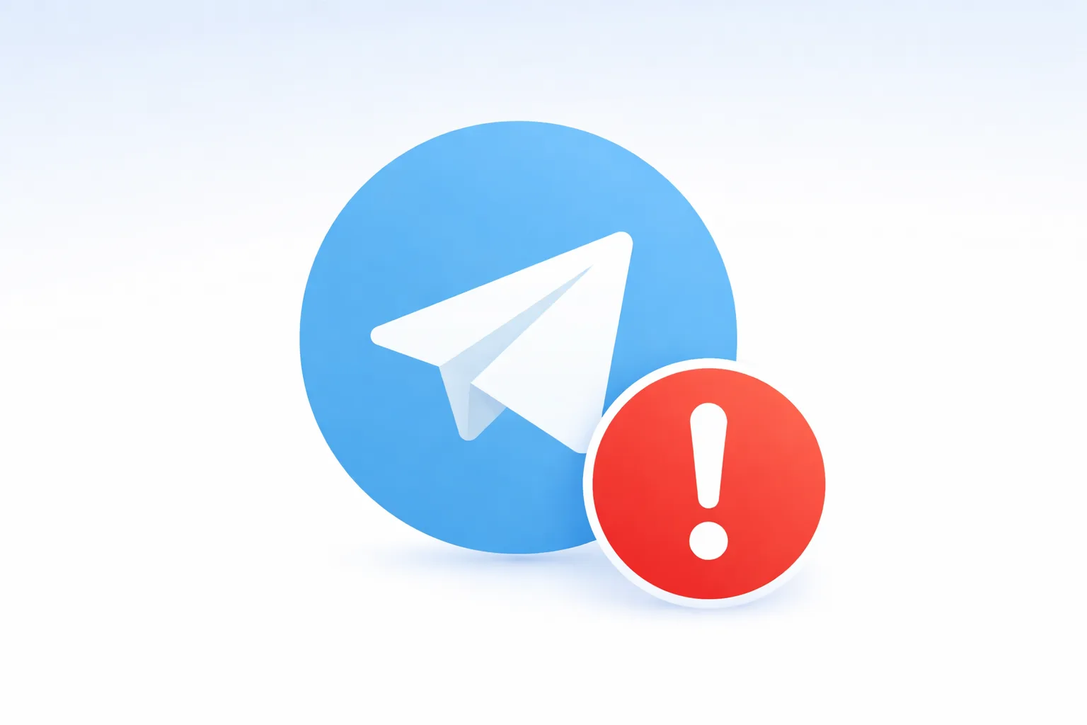 Логотип Telegram отбрасывает длинную тень на посты, визуально показывая эффект теневого бана и скрытого ограничения охватов.